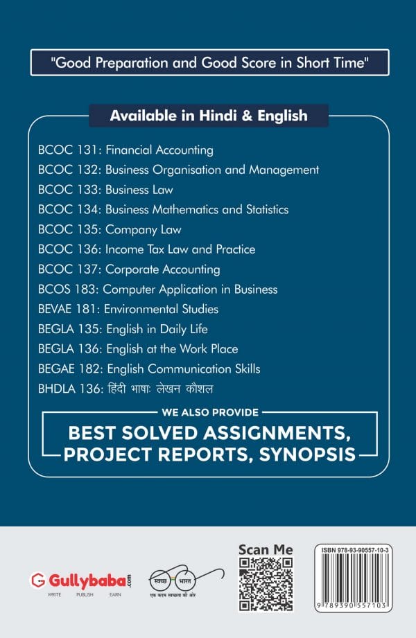 IGNOU BCOC-136 - Income Tax Law and Practice, Latest CBCS Help Book Edition