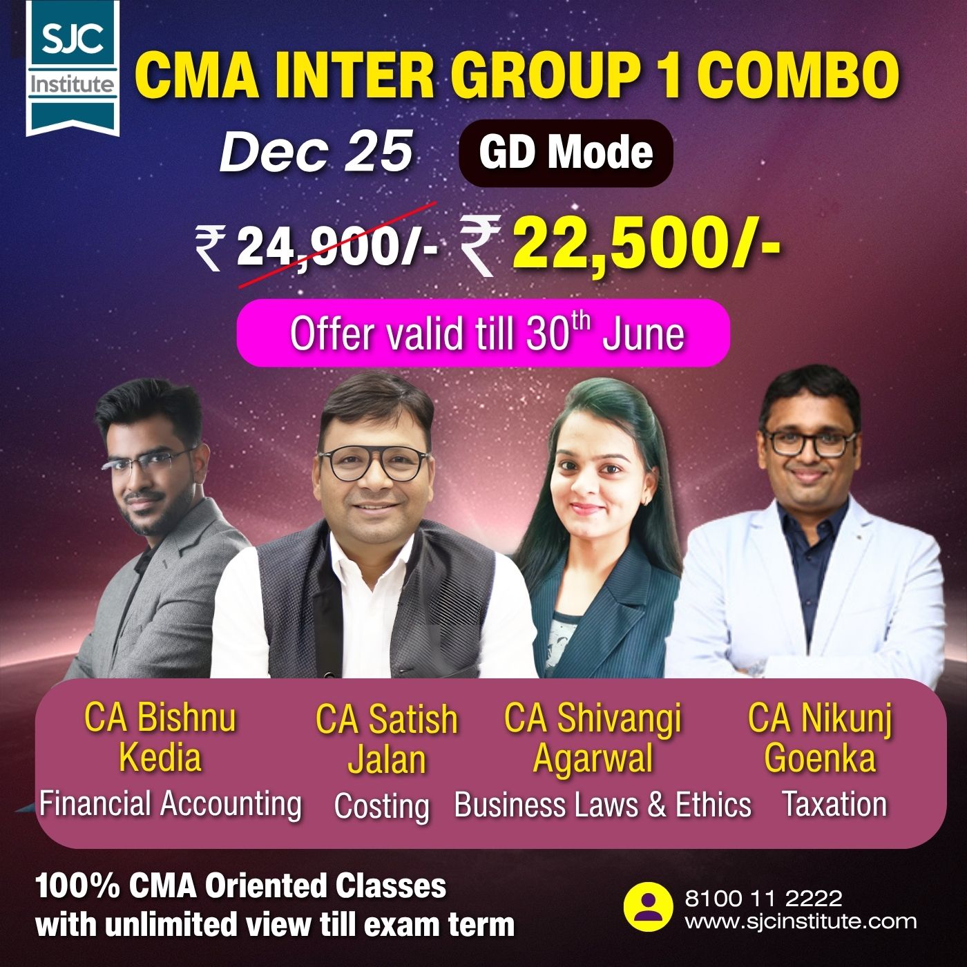 CMA Inter Group 1 All Combo (COST + BLE + TAX + FA) By CA Satish Jalan,CA Shivangi Agarwal,CA Nikunj Goenka, CA Bishnu Kedia