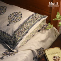 Motif Hand Block Print Cotton Bedsheet - Tree of life Motif Hand Block Print Cotton Bedsheet - Tree of life