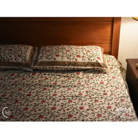 Motif Hand Block Print Cotton Bedsheet - Rosy Climber (90x108) Motif Hand Block Print Cotton Bedsheet - Rosy Climber (90x108)