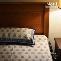 Motif Hand Block Print Cotton Bedsheet - Mango (60x90) Motif Hand Block Print Cotton Bedsheet - Mango (60x90)