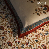 Motif Hand Block Print Cotton Bedsheet - Enchantment (60x90) Motif Hand Block Print Cotton Bedsheet - Enchantment (60x90)