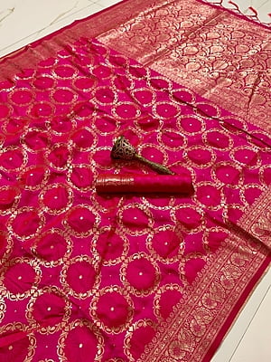 Banarasi Silk Saree-Magenta Banarasi Silk Saree-Magenta