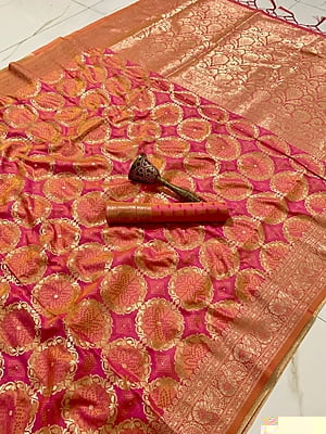 Banarasi Silk Saree-Pink Banarasi Silk Saree-Pink