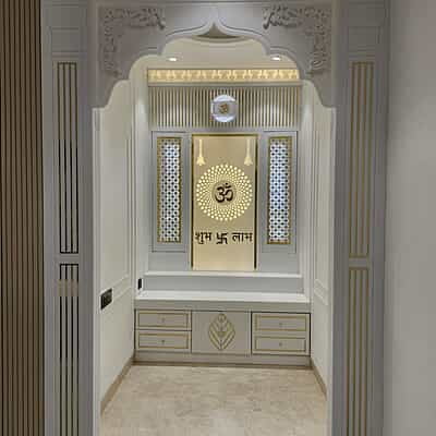 Serene Bliss Full Corian Mandir with Backlight