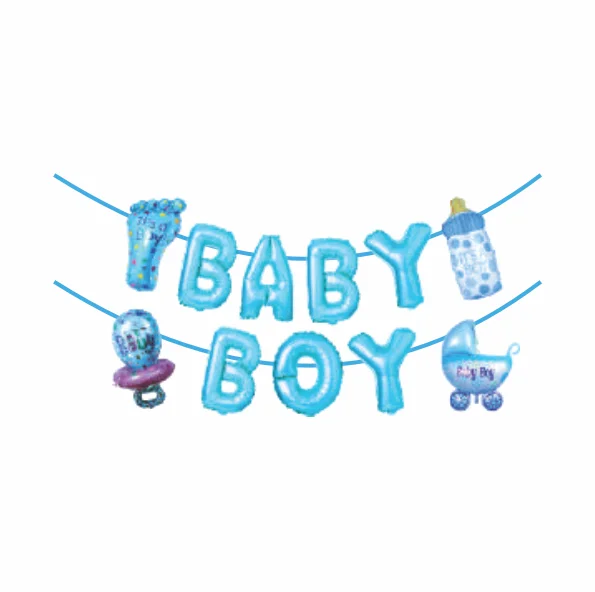 Baby Boy Paper Foil Banner | Pack of 1 Set Baby Boy Paper Foil Banner | Pack of 1 Set