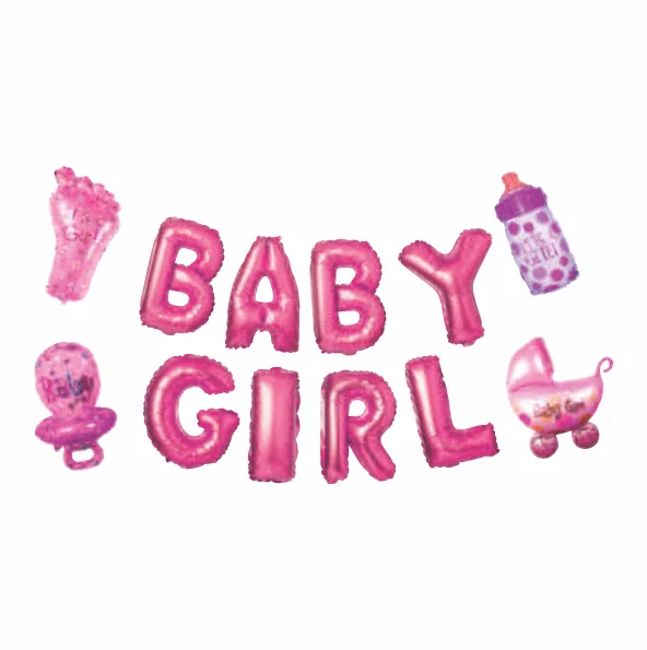 Baby Girl Paper Foil Banner | Pack of 1 Set Baby Girl Paper Foil Banner | Pack of 1 Set