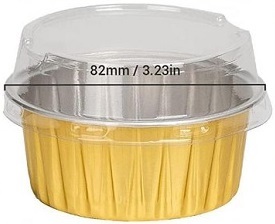 Bake And Serve Foil Container With Lid Round 3"x1.5"