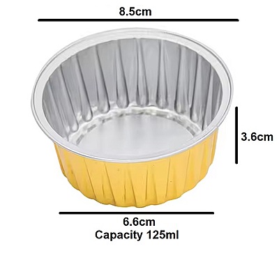 Bake And Serve Foil Container With Lid Round 3"x1.5"