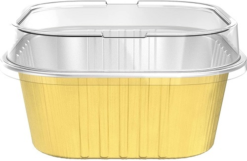 Bake And Serve Foil Container With Lid Square 3.1"x3.1"x1.5"