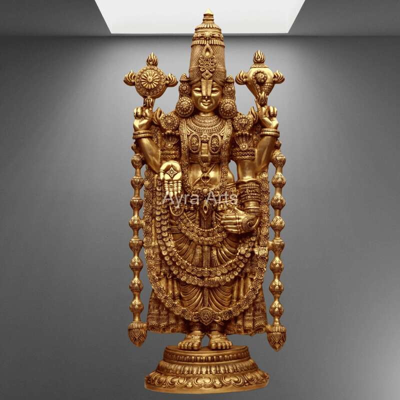 Brass Tirupati Balaji Venkateswara Idol - 46 Inch Height Brass Tirupati Balaji Venkateswara Idol - 46 Inch Height