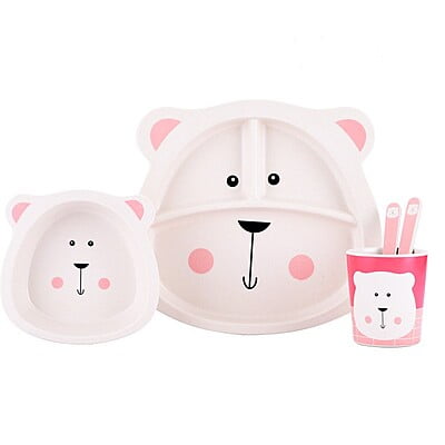 Bamboo Fiber Cartoon Pet/toy meal set for Kids Tableware