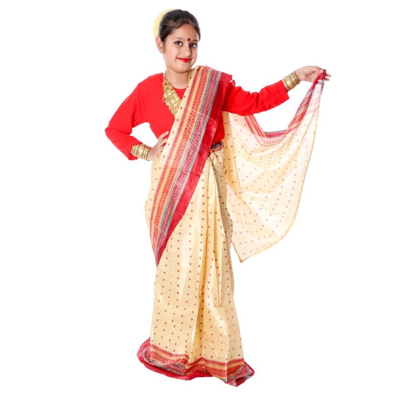 Bihu Dance Saree Fancy Dress Costume Bihu Dance Saree Fancy Dress Costume