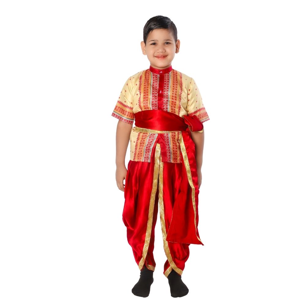 Boys Bihu Dance Fancy Dress Costume Boys Bihu Dance Fancy Dress Costume