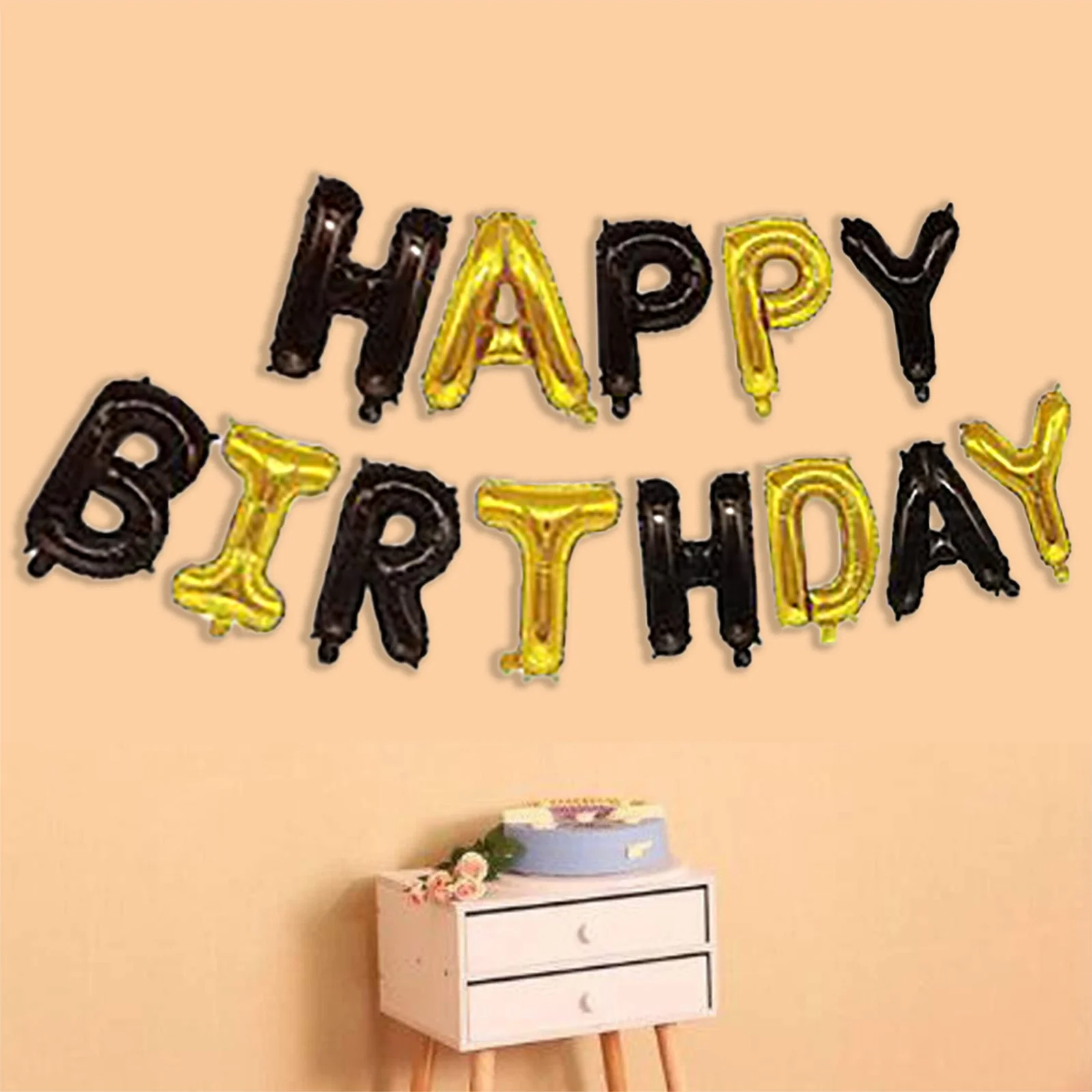 Birthday Foil Banner (Gold Black) Birthday Foil Banner (Gold Black)