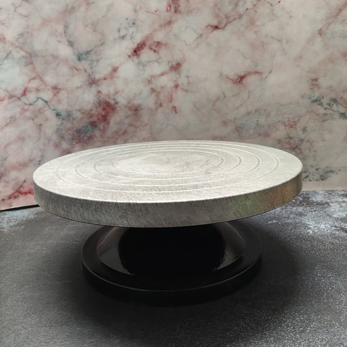 Black Silver Turn Table Heavy Black Silver Turn Table Heavy