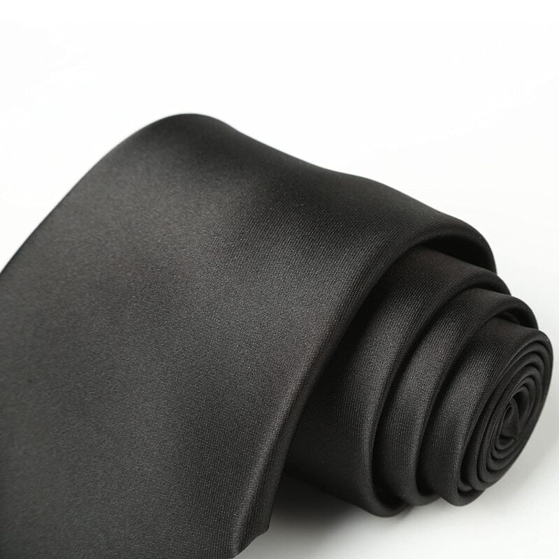 Black Solid Silk Necktie