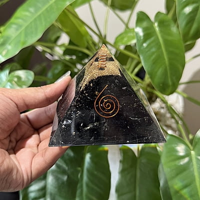 Black Tourmaline Resin Pyramid