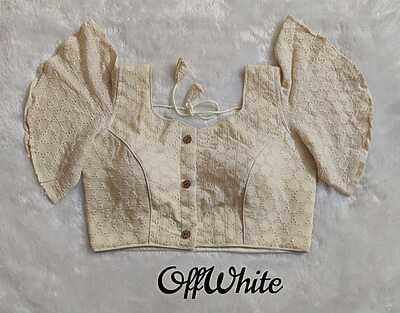 Hakoba Plain Blouse with cotton lining-OffWhite Hakoba Plain Blouse with cotton lining-OffWhite