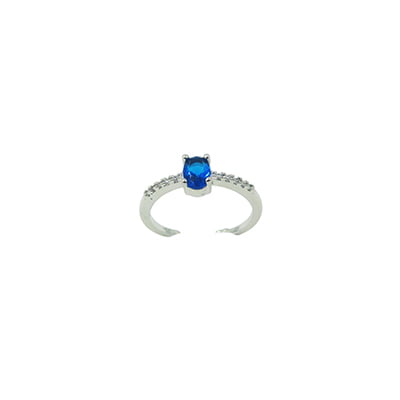 Blue Stone Embellished Finger Ring Blue Stone Embellished Finger Ring