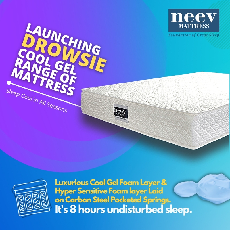 Neev 8 Inches Drowsie COOL GEL Spring Mattress