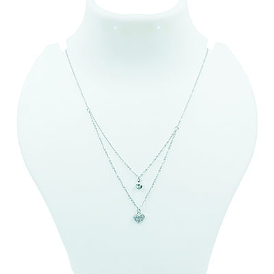 Layered Chain - Bordered Dotted Stone Heart Layered Chain - Bordered Dotted Stone Heart