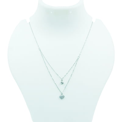 Layered Chain - Bordered Dotted Stone Heart Layered Chain - Bordered Dotted Stone Heart