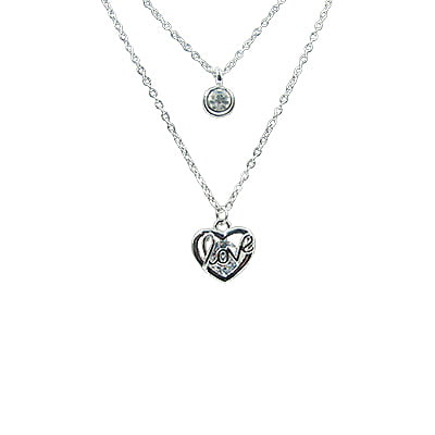 Layered Chain - Bordered Love Text Layered Chain - Bordered Love Text