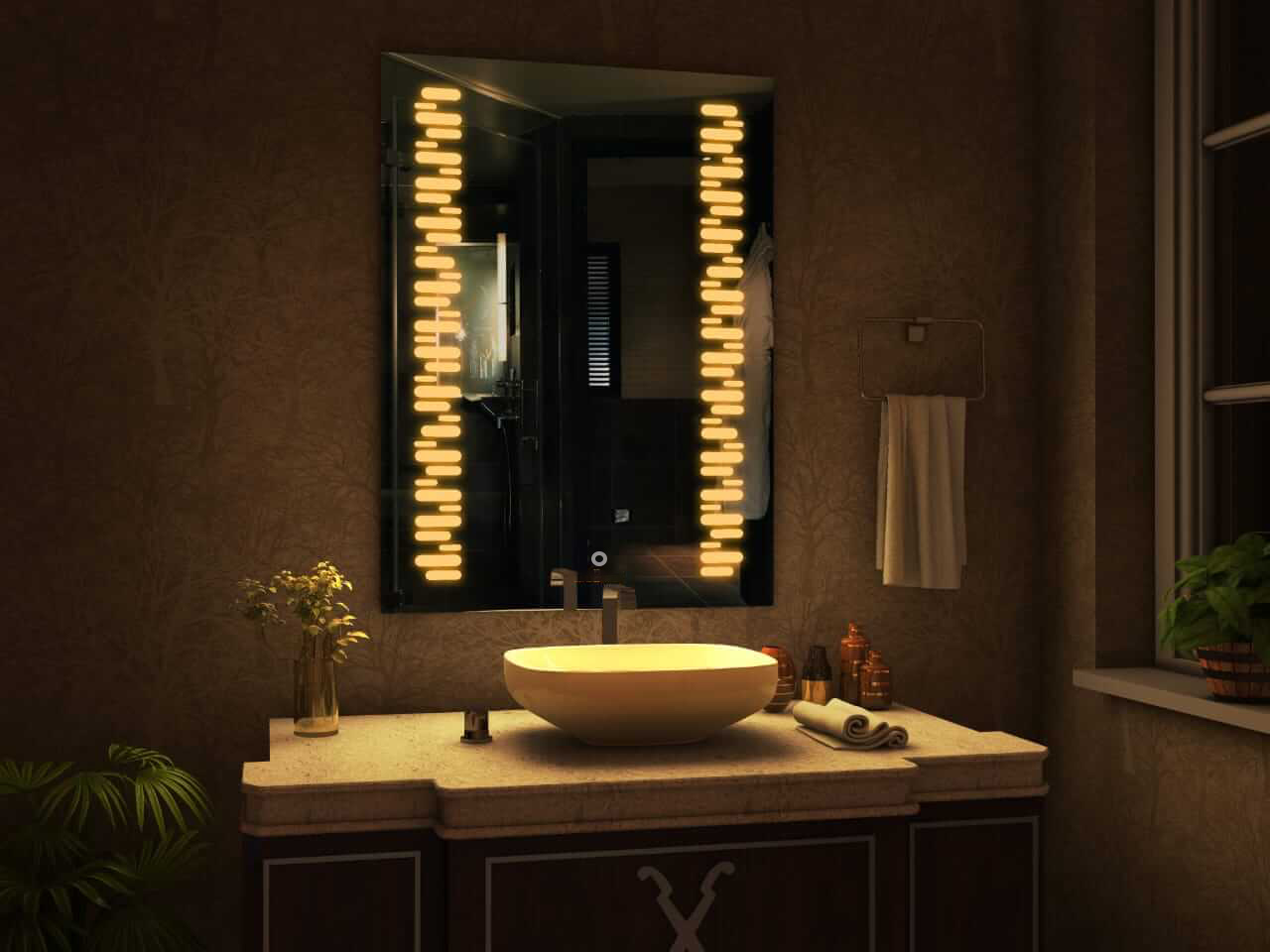 Rectangular LED Touch Sensor Mirror 009