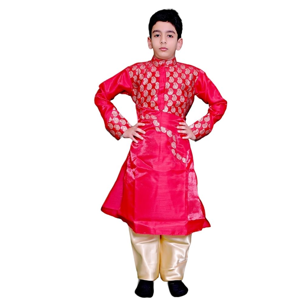 Boy Kathak Dance Costume – Maroon & Golden Fancy Dress