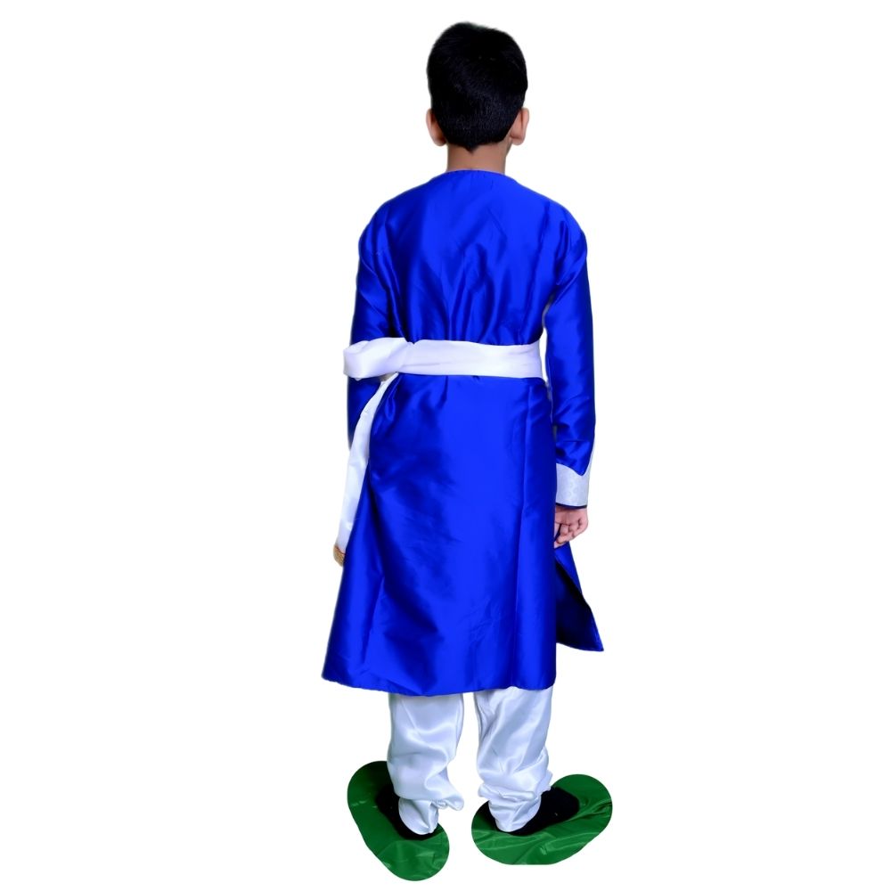 Boys Kathak Fancy Dress Costume – Royal Blue & White Angrakha Outfit