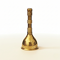 Handcrafted Brass Bell with polished golden finish 4-inch pooja temple bell