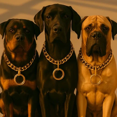 Brass Choke Chain Collar – Heavy-Duty Diamond Cut Gold Finish Brass Choke Chain Collar – Heavy-Duty Diamond Cut Gold Finish