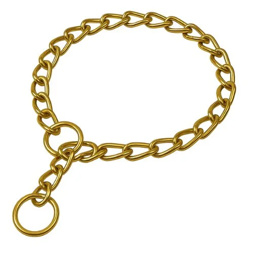 Brass Choke Chain Collar – Heavy-Duty Diamond Cut Gold Finish Brass Choke Chain Collar – Heavy-Duty Diamond Cut Gold Finish