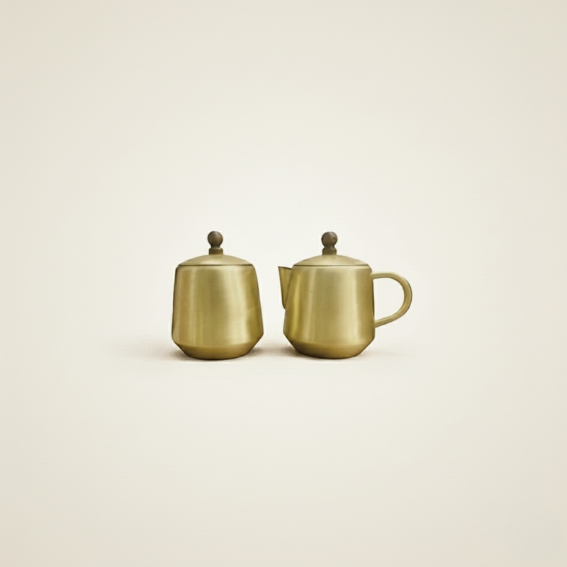 PITAL (BRASS) MILK AND SUGAR POT