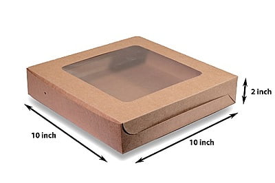Qson Brownie Box For 12 - Size 10x10x2 inch