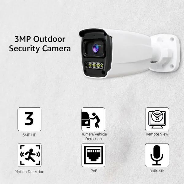 Bullet Camera IP Camera (Outdoor) | Smart Bullet Camera,Motion Detection | Color View | Low Illumination CMOS Image Sensor