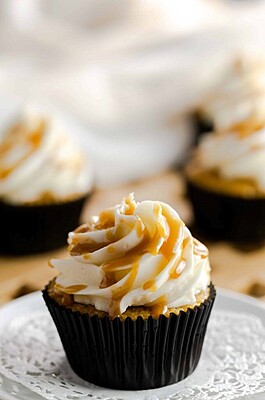 Butterscotch cupcake with butterscotch frosting