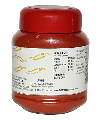 Tablespoon Byadgi Chili Powder-100g-Bottle
