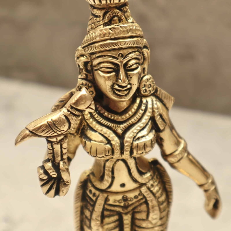 Brass Madurai Meenakshi Devi - 8 inch Height | Exquisite Brass Idol of Madurai Meenakshi Devi for Divine Worship Brass Madurai Meenakshi Devi - 8 inch Height | Exquisite Brass Idol of Madurai Meenakshi Devi for Divine Worship