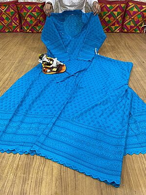 Chikan Anarkali Chikan Mastani-Blue Chikan Anarkali Chikan Mastani-Blue