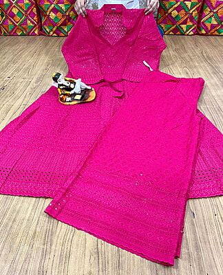 Chikan Anarkali Chikan Mastani-Magenta Chikan Anarkali Chikan Mastani-Magenta