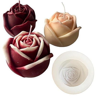Silicon Mold Candle Rose Bud Big Flower
