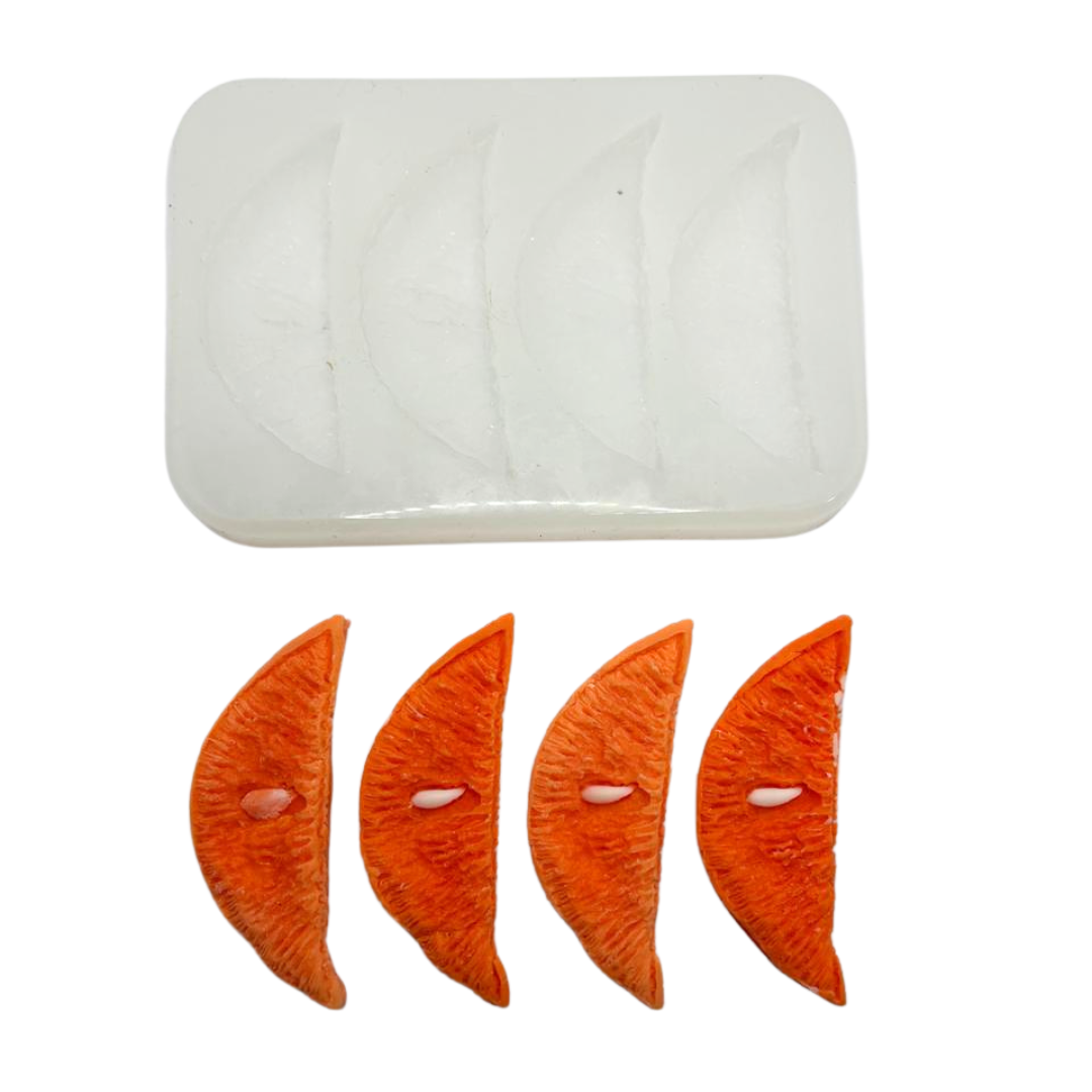 Silicon Mold Candle Orange Slice 4 Cavity