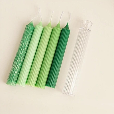 Polycarbonate Candle Long Pole Stripe Mold - 1*7 inch