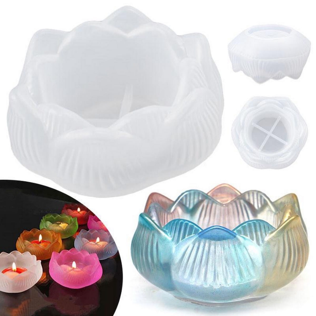 Silicon Resin Mold Lotus Tea Light Candle Holder