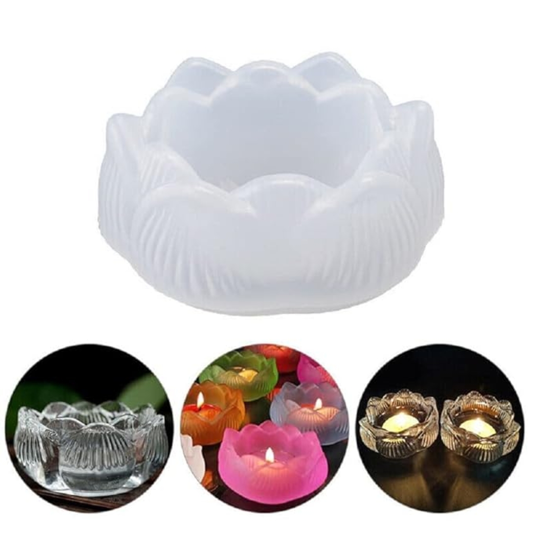 Silicon Resin Mold Lotus Tea Light Candle Holder