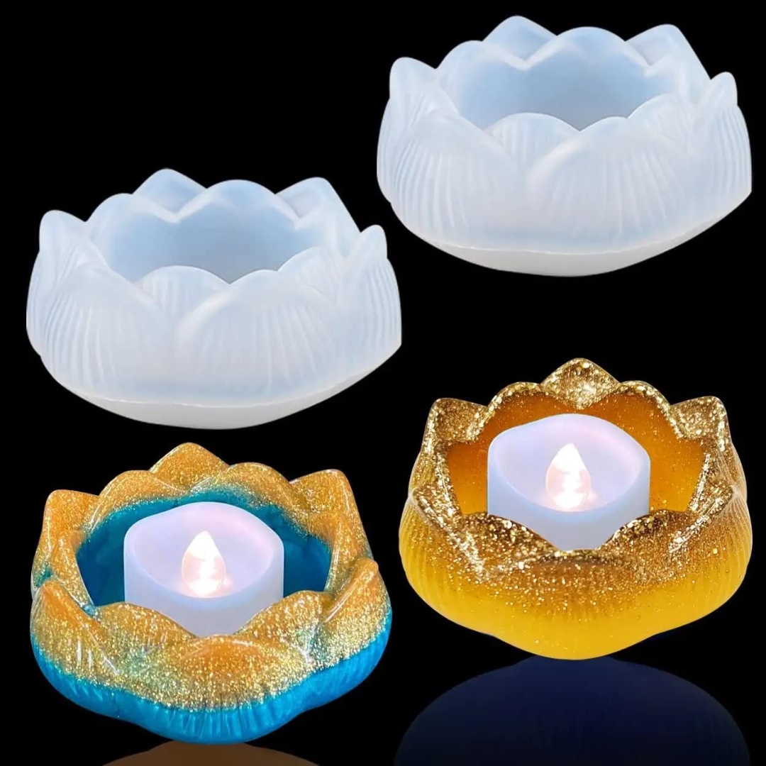 Silicon Resin Mold Lotus Tea Light Candle Holder