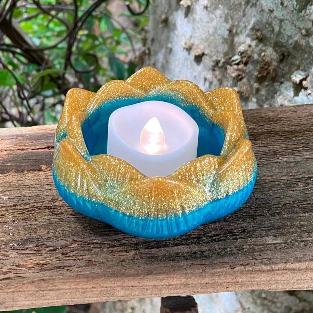 Silicon Resin Mold Lotus Tea Light Candle Holder