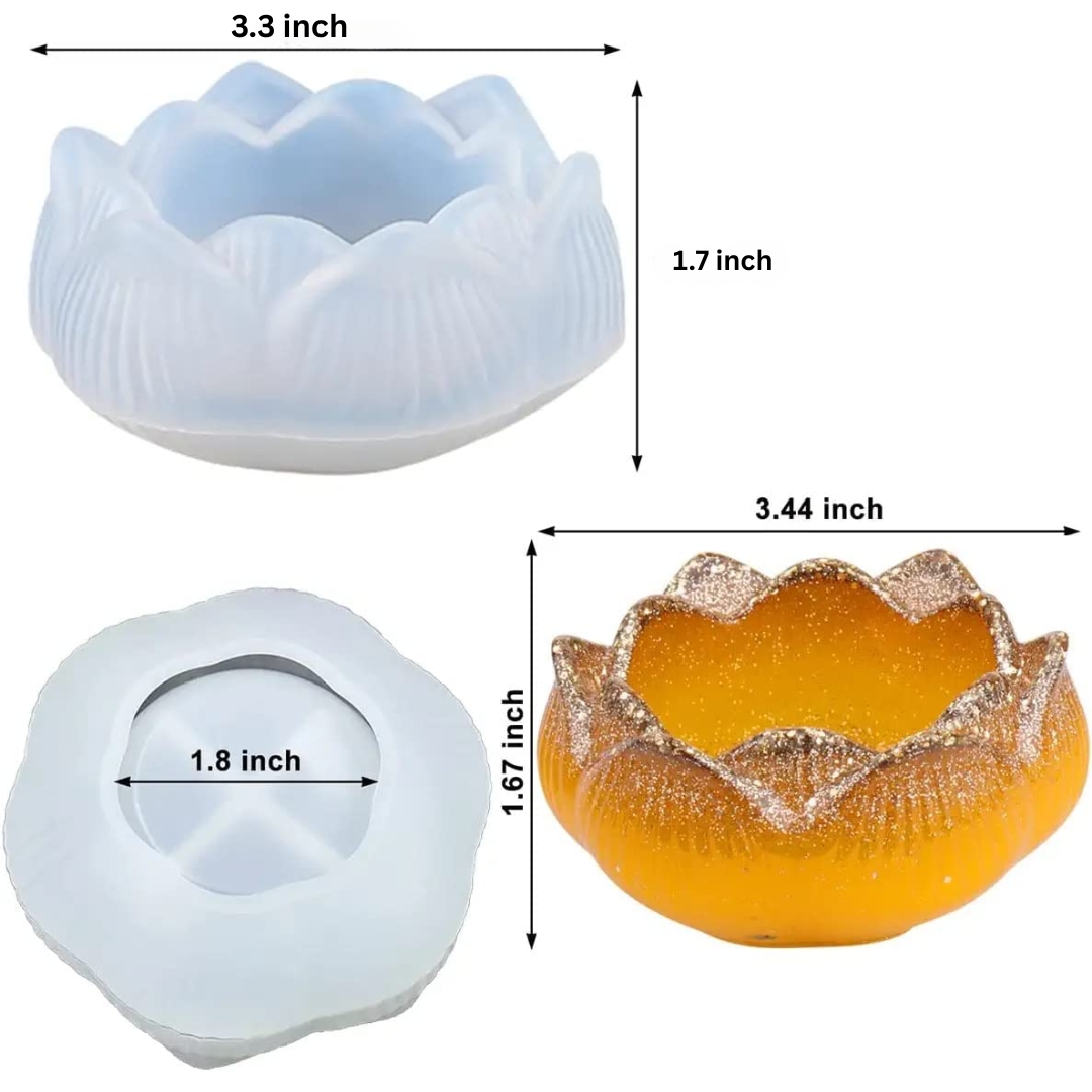 Silicon Resin Mold Lotus Tea Light Candle Holder